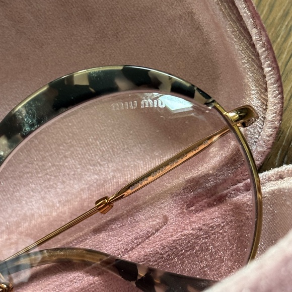 MIU MIU PINK AND GOLD WITH TORTOISESHELL ACCENTS SUNGLASSES WITH CASE - Picture 8 of 8